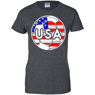 USA Soccer With America Jersey Color National Team-T-Shirt & Hoodie-Women's T-Shirt-Dark Heather