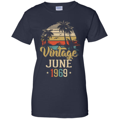 Retro Classic Vintage June 1969 52th Birthday Gift-T-Shirt & Hoodie-Women's T-Shirt-Navy