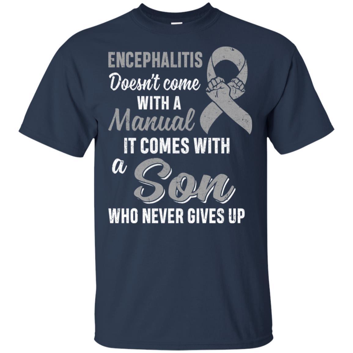 Encephalitis Awareness Son Warrior Gifts-T-Shirt & Hoodie-Classic T-Shirt-Navy