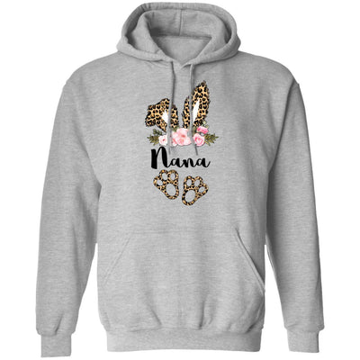 Flower Leopard Bunny Nana Easter Day Women Gifts-T-Shirt & Hoodie-Pullover Hoodie-Sport Grey
