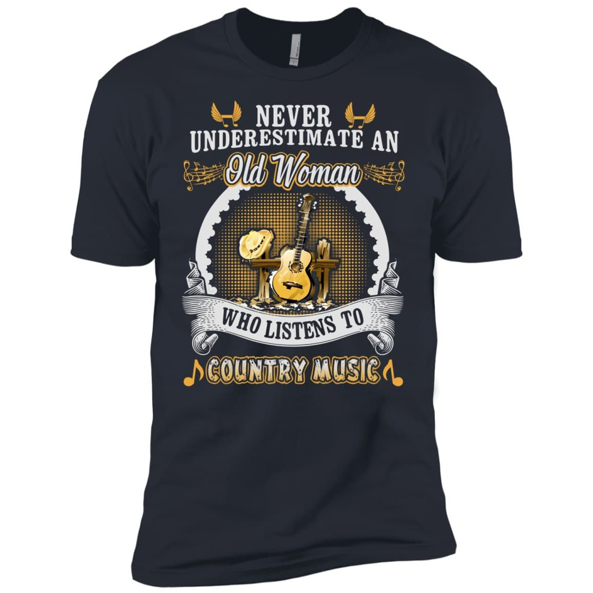 An Old Woman Listen To Country Music-T-Shirt & Hoodie-Premium T-Shirt-Indigo