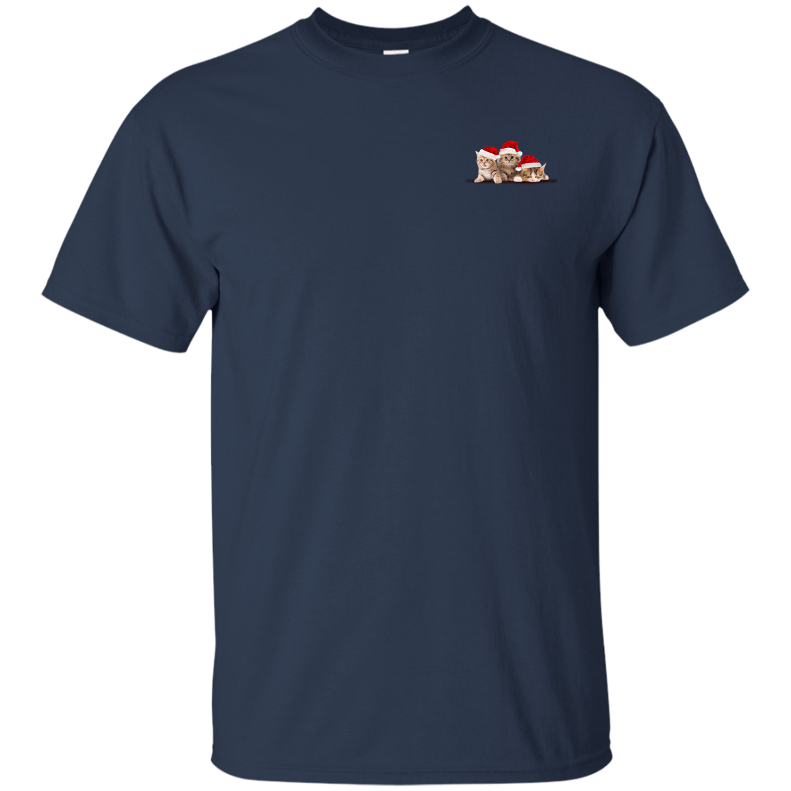 Kitten In A Pocket Cute Cat Christmas-T-Shirt & Hoodie-Classic T-Shirt-Navy