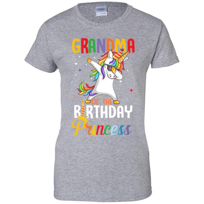Grandma Of The Birthday Girl Dabbing Unicorn Party-T-Shirt & Hoodie-Women's T-Shirt-Sport Grey