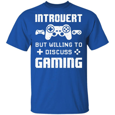 Introvert But Willing To Discuss Gaming Funny Video Game-T-Shirt & Hoodie-Classic T-Shirt-Royal