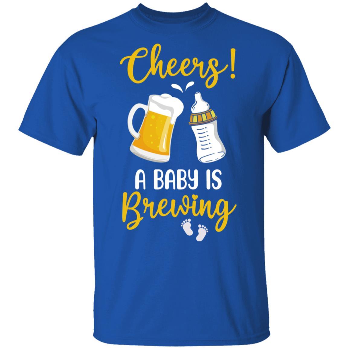 Cheers A Baby is Brewing Gender Pregnancy Announcement-T-Shirt & Hoodie-Classic T-Shirt-Royal