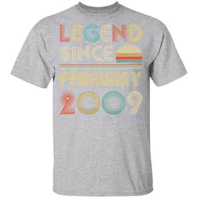 Legend Since February 2009 Vintage 12th Birthday Gifts Youth-Youth Shirt-Youth T-Shirt-Sport Grey