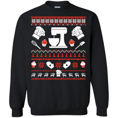 Baking Christmas Sweater-T-Shirt & Hoodie-Crewneck Sweatshirt-Black