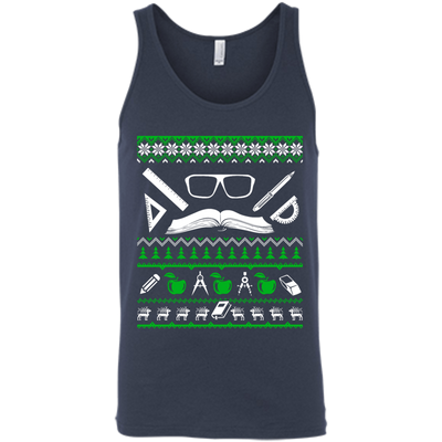Teacher Christmas Sweater-T-Shirt & Hoodie-Unisex Tank-Navy