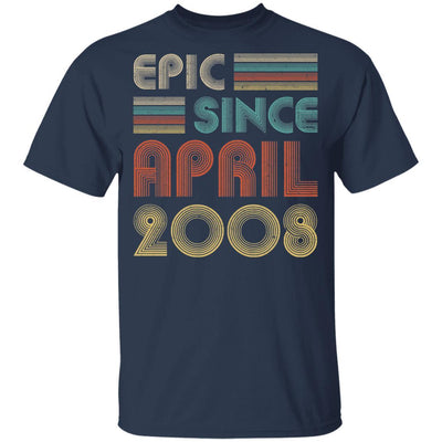 Epic Since April 2008 Vintage 13th Birthday Gifts Youth-Youth Shirt-Youth T-Shirt-Navy