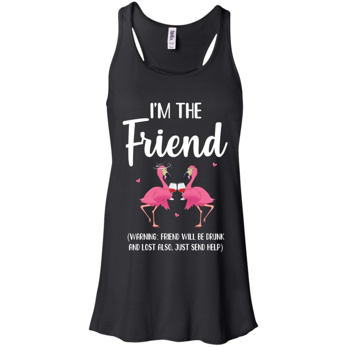 If I Lost Or Drunk Please Return To Friend Flamingo-T-Shirt & Tank Top-Women's Flowy Racerback Tank-Black