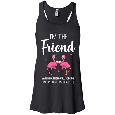 If I Lost Or Drunk Please Return To Friend Flamingo-T-Shirt & Tank Top-Women's Flowy Racerback Tank-Black