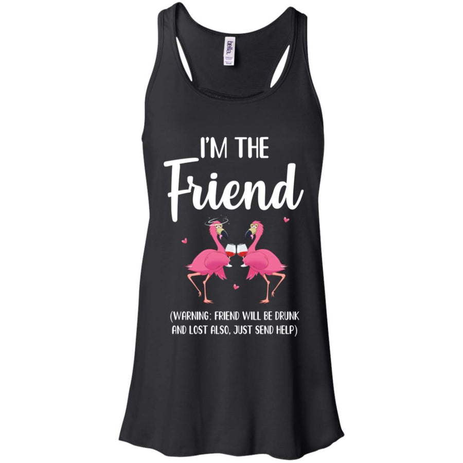 If I Lost Or Drunk Please Return To Friend Flamingo-T-Shirt & Tank Top-Women's Flowy Racerback Tank-Black