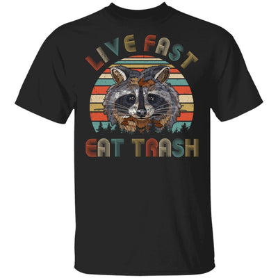 Live Fast Eat Trash Funny Raccoon Vintage-T-Shirt & Hoodie-Classic T-Shirt-Black