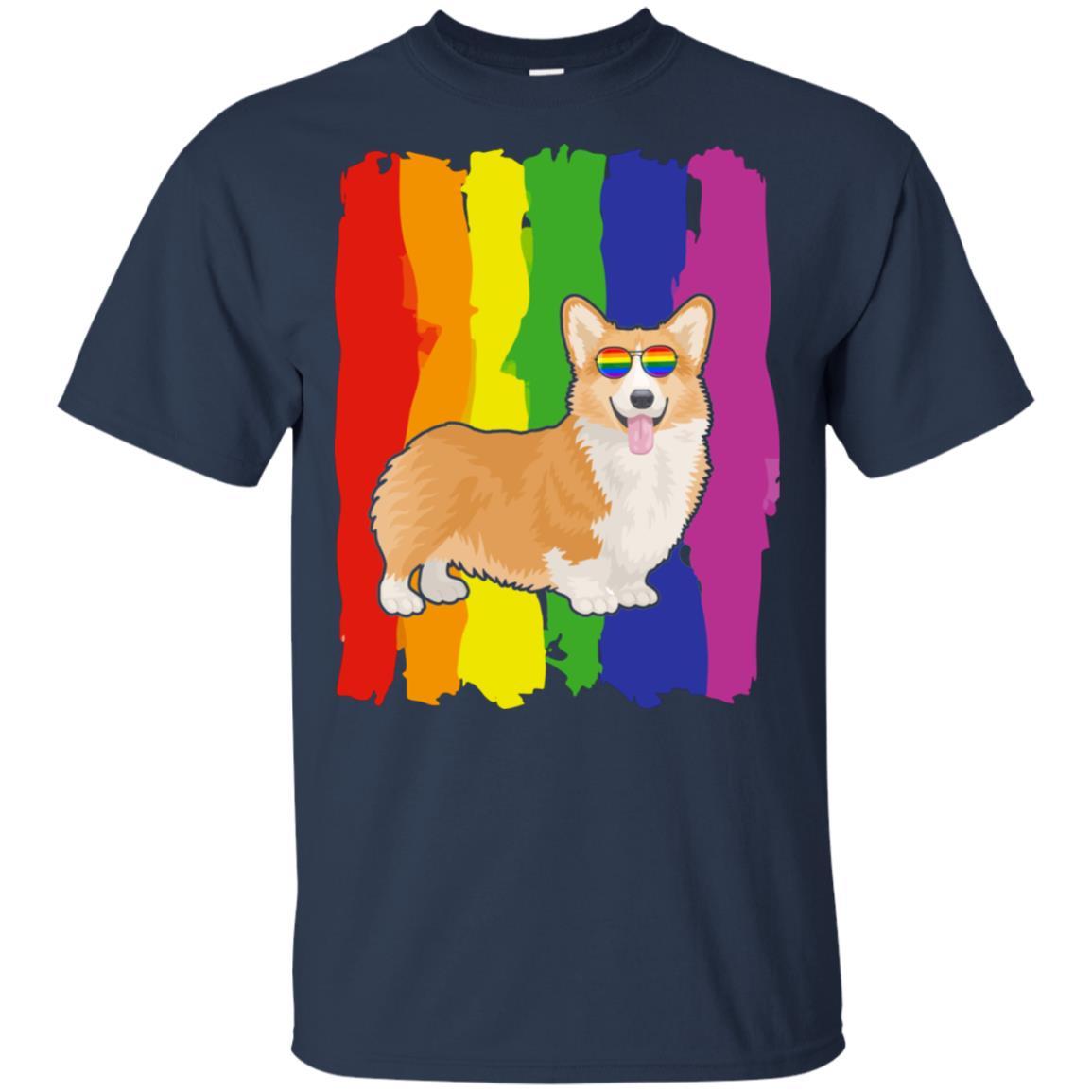 Funny Corgi LGBT LGBT Pride Gifts-T-Shirt & Hoodie-Classic T-Shirt-Navy