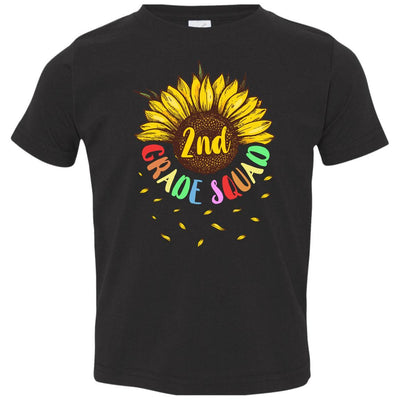 Sunflower 2nd Grade Squad First Grade Teacher Youth-Youth Shirt-Toddler T-Shirt-Black