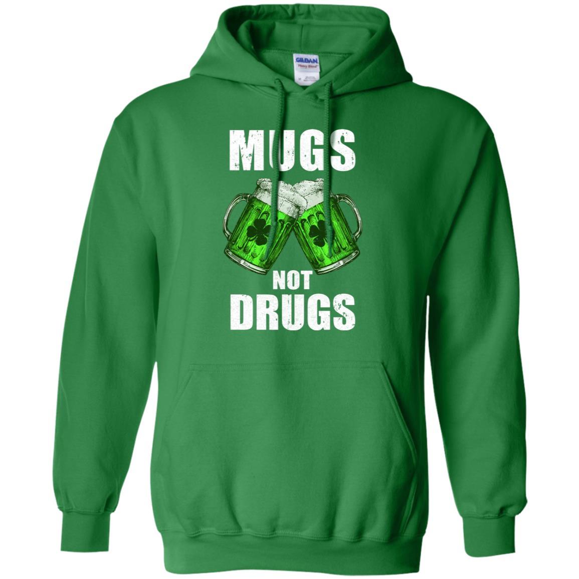 Vintage Mugs Not Drugs St Patrick Day Gift-T-Shirt & Hoodie-Pullover Hoodie-Irish Green