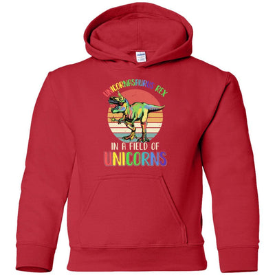 Be A Unicornasaurus Rex In A Field Of Unicorns Youth-Youth Shirt-Youth Pullover Hoodie-Red