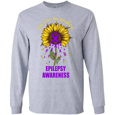 You Are My Sunshine Epilepsy Awareness-T-Shirt & Hoodie-Long Sleeve T-Shirt-Sport Grey