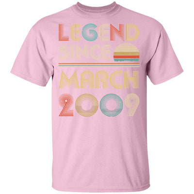 Legend Since March 2009 Vintage 12th Birthday Gifts Youth-Youth Shirt-Youth T-Shirt-Light Pink