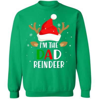 I'm The Dad Reindeer Matching Family Christmas-T-Shirt & Sweatshirt-Crewneck Sweatshirt-Irish Green