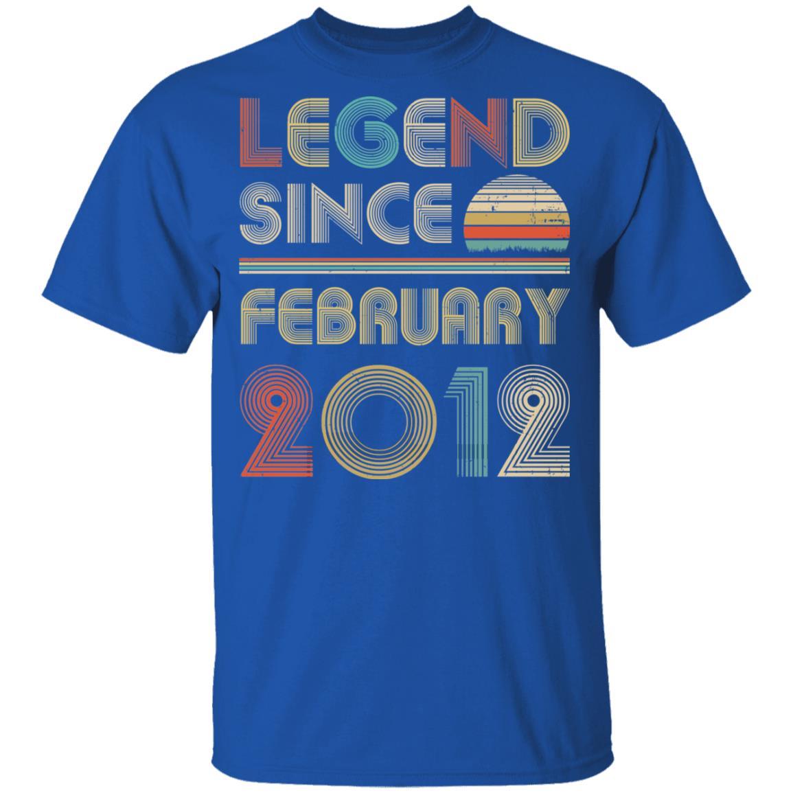 Legend Since February 2012 Vintage 9th Birthday Gifts Youth-Youth Shirt-Youth T-Shirt-Royal