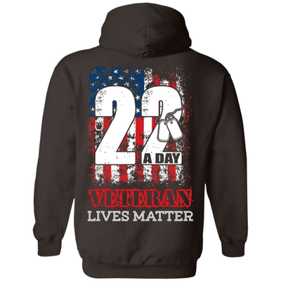 22 Push Up Challenge Veteran Lives Matter-T-Shirt & Hoodie-Pullover Hoodie-Dark Chocolate