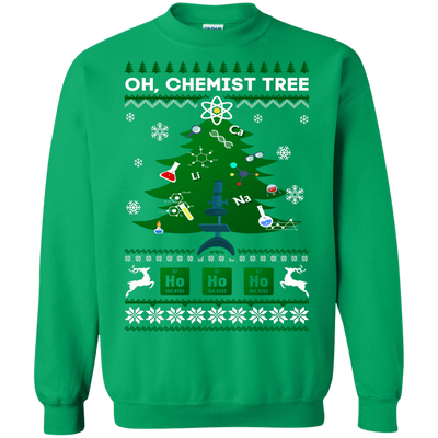 Oh Chemistry Tree Science Christmas Ugly Sweater Gift-T-Shirt & Hoodie-Crewneck Sweatshirt-Irish Green
