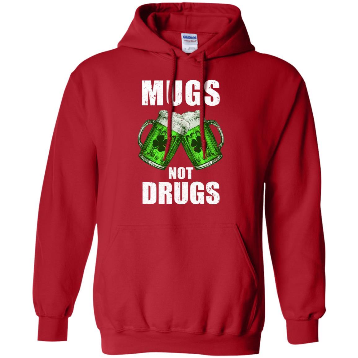 Vintage Mugs Not Drugs St Patrick Day Gift-T-Shirt & Hoodie-Pullover Hoodie-Red