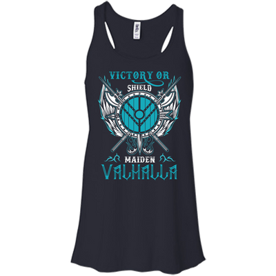 Shieldmaiden Victory Or Valhalla-T-Shirt & Hoodie-Women's Flowy Racerback Tank-Midnight