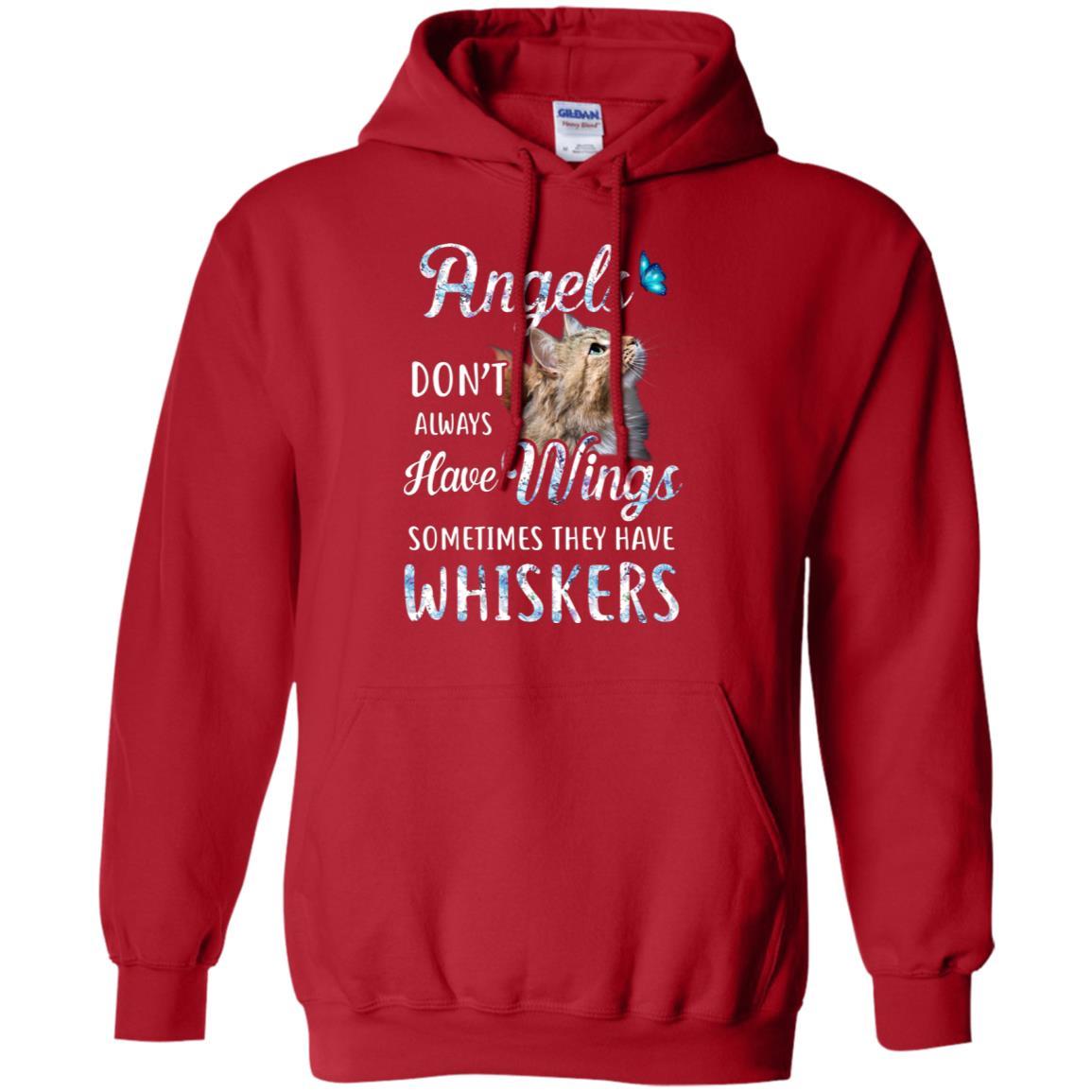 Angels Don't Always Have Wings Sometimes They Have Whiskers-T-Shirt & Tank Top-Pullover Hoodie-Red