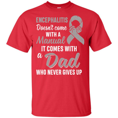 Encephalitis Awareness Dad Warrior Gifts-T-Shirt & Hoodie-Classic T-Shirt-Red