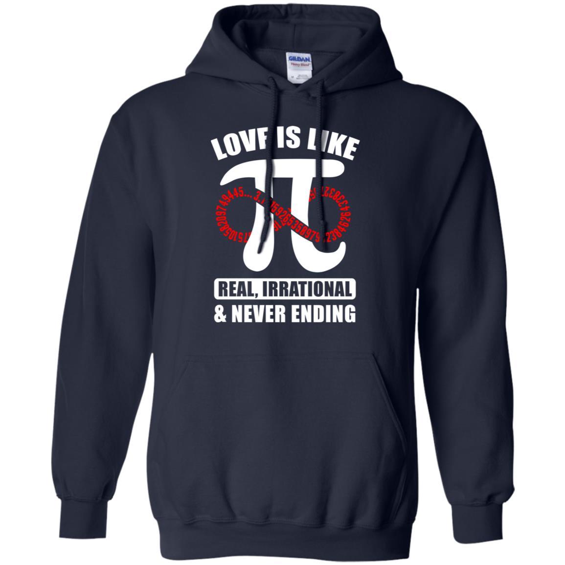 Love Is Like Pi Math 3.14 Pi Day Gift-T-Shirt & Hoodie-Pullover Hoodie-Navy