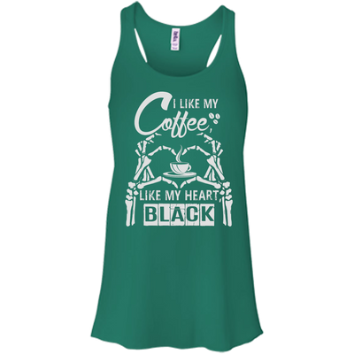 I Like My Coffee Like My Heart Black-T-Shirt & Hoodie-Women's Flowy Racerback Tank-Kelly