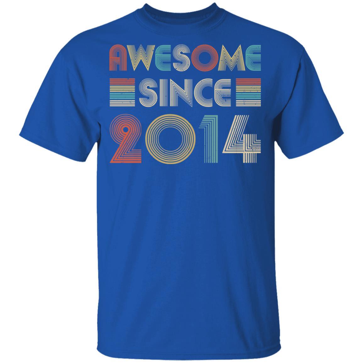 Awesome Since 2014 7th Birthday Gifts Youth-Youth Shirt-Youth T-Shirt-Royal