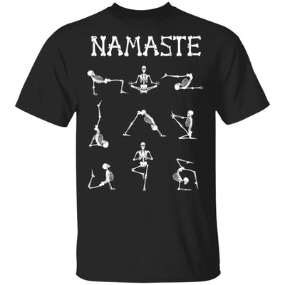 Namaste Yoga Skeleton Halloween Costume Gifts-T-Shirt & Tank Top-Classic T-Shirt-Black