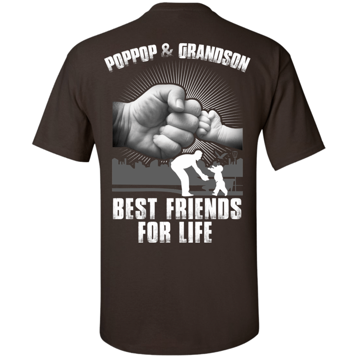 Poppop And Grandson Best Friends For Life-T-Shirt & Hoodie-Classic T-Shirt-Dark Chocolate