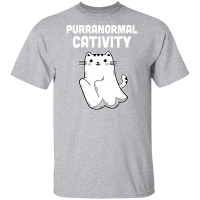 Halloween Funny Purranormal Cativity Ghost Cat Lovers Gifts-T-Shirt & Hoodie-Classic T-Shirt-Sport Grey