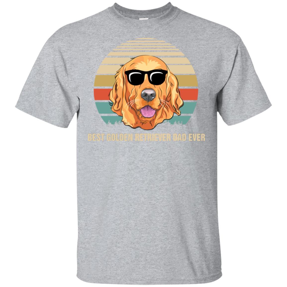 Vintage Golden Retriever Dad Gifts Best Golden Retriever Dad Ever-T-Shirt & Hoodie-Classic T-Shirt-Sport Grey