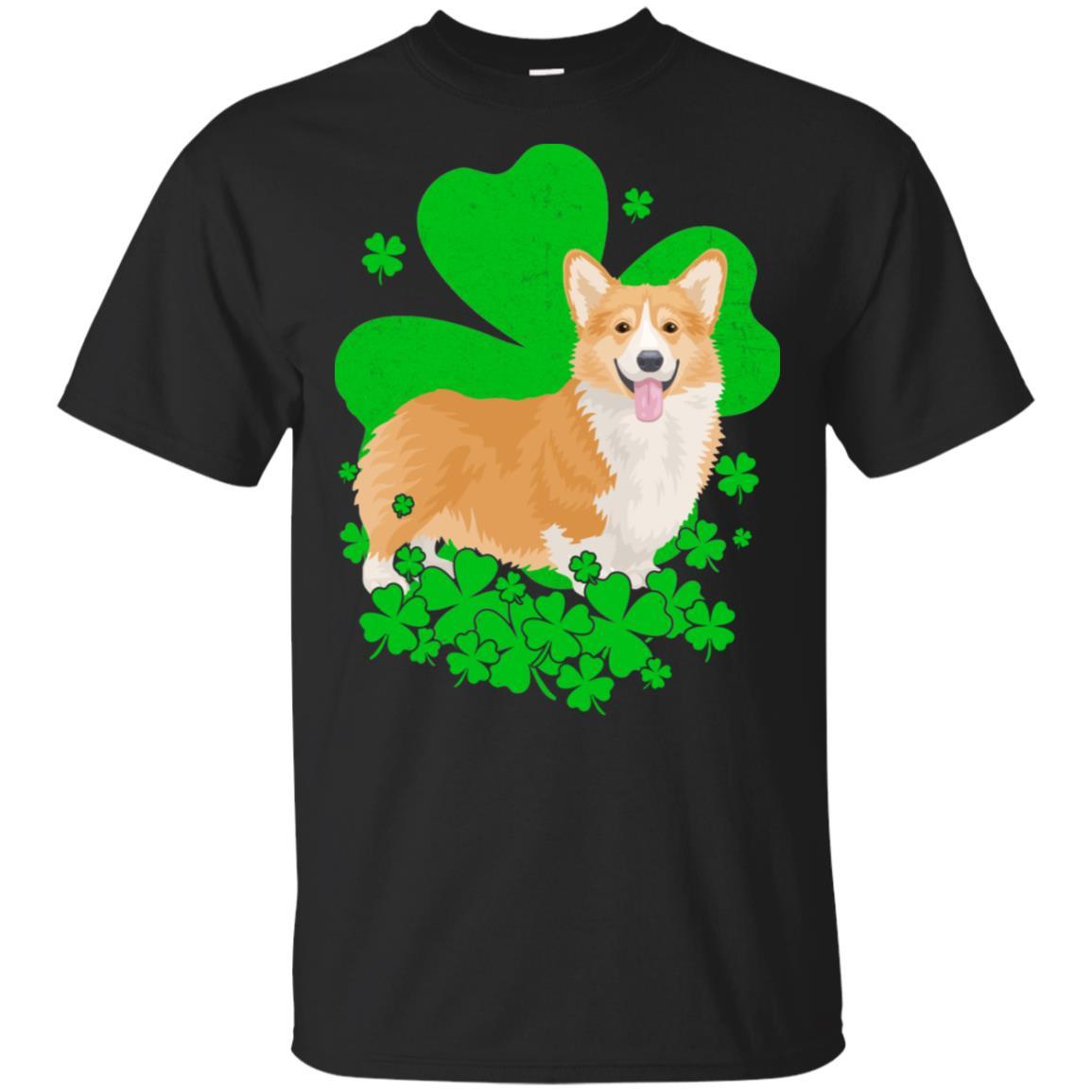 Corgi St. Patrick's Day Clovers-T-Shirt & Hoodie-Classic T-Shirt-Black
