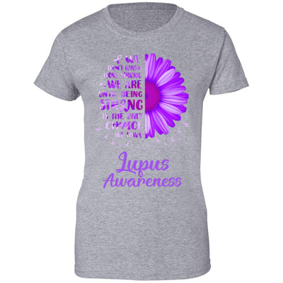 Being Strong Daisy Flower Purple Lupus Awareness-T-Shirt & Hoodie-Women's T-Shirt-Sport Grey