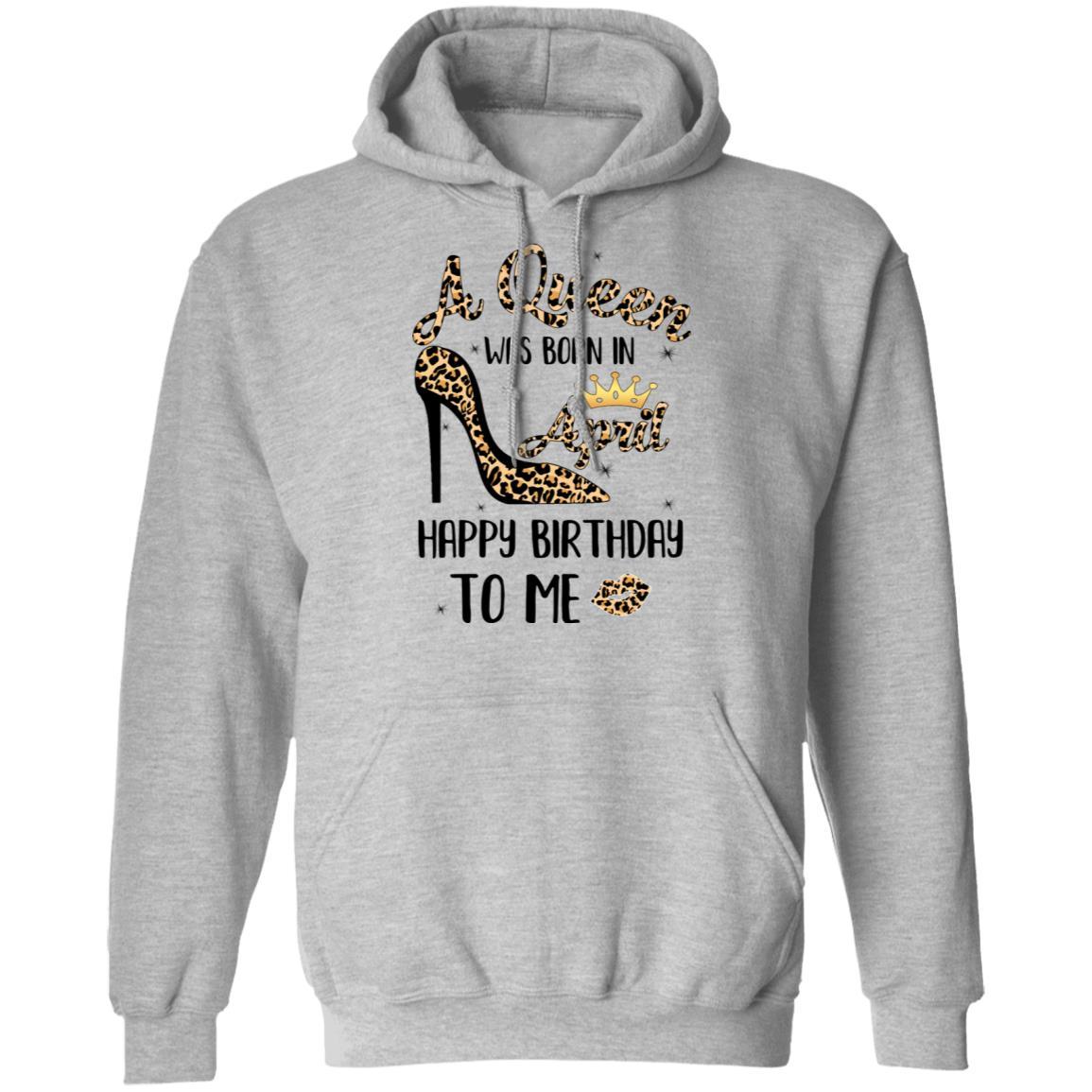 Born In April Girl Leopard High Heels Birthday Women Gift-T-Shirt & Tank Top-Pullover Hoodie-Sport Grey