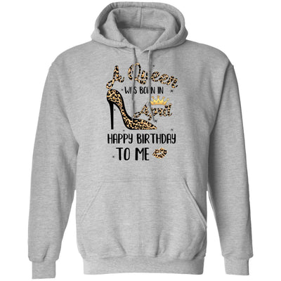 Born In April Girl Leopard High Heels Birthday Women Gift-T-Shirt & Tank Top-Pullover Hoodie-Sport Grey