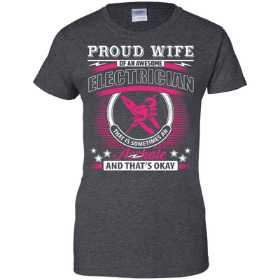 Proud Wife Of An Awesome Electrician-T-Shirt & Hoodie-Women's T-Shirt-Dark Heather