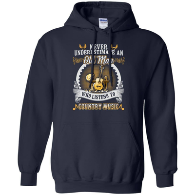 An Old Man Listen To Country Music-T-Shirt & Hoodie-Pullover Hoodie-Navy