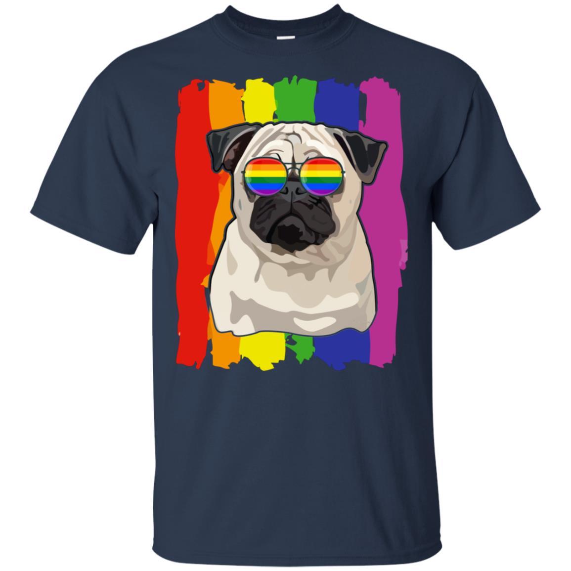 Funny Pug LGBT LGBT Pride Gifts-T-Shirt & Hoodie-Classic T-Shirt-Navy