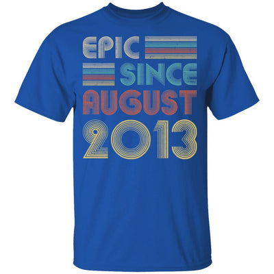 Epic Since August 2013 Vintage 8th Birthday Gifts Youth-Youth Shirt-Youth T-Shirt-Royal