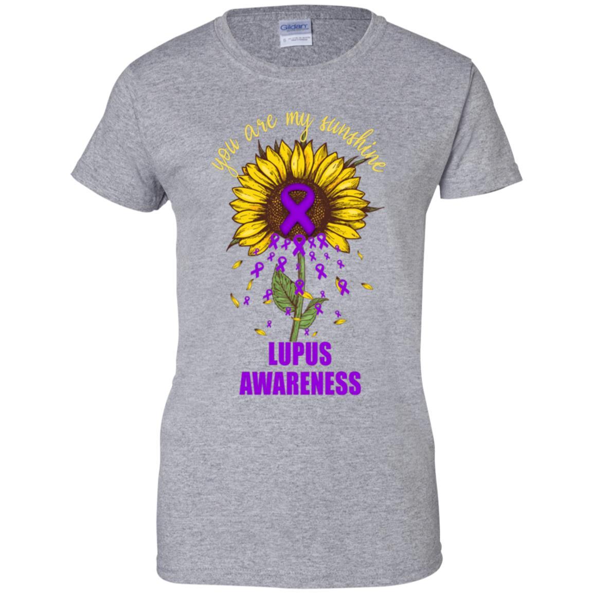 You Are My Sunshine Lupus Awareness-T-Shirt & Hoodie-Women's T-Shirt-Sport Grey
