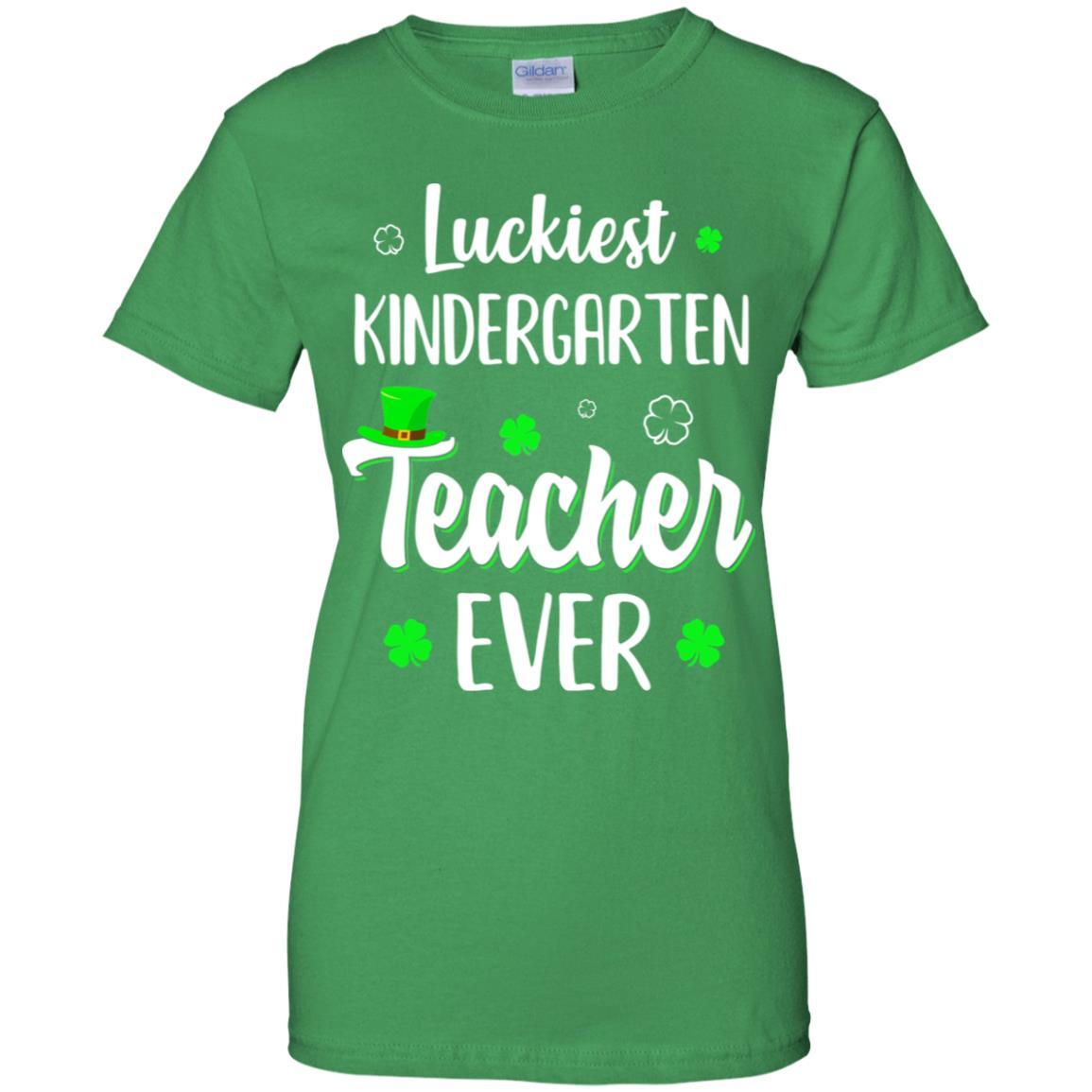 Luckiest Kindergarten Teacher Ever Irish St Patricks Day-T-Shirt & Hoodie-Women's T-Shirt-Irish Green