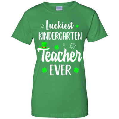 Luckiest Kindergarten Teacher Ever Irish St Patricks Day-T-Shirt & Hoodie-Women's T-Shirt-Irish Green