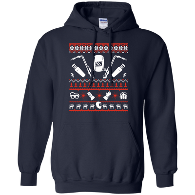 Welder Christmas Sweater-T-Shirt & Hoodie-Pullover Hoodie-Navy